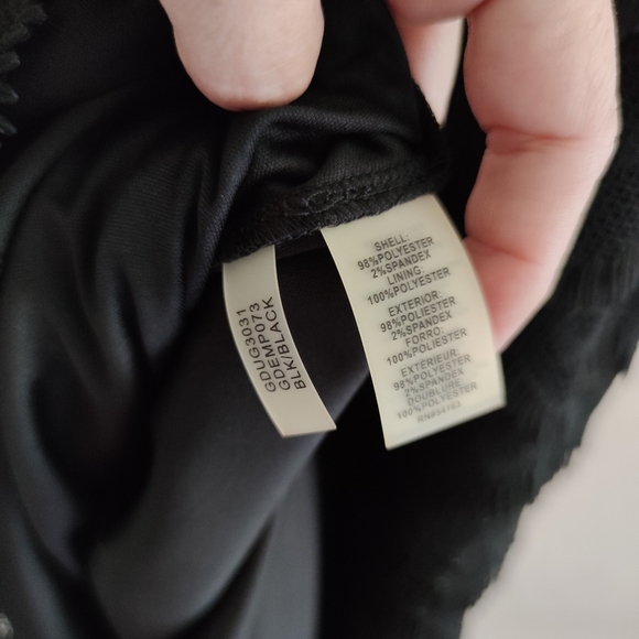 Guess 💜 NEW‎ Ashley Tiered Lace Sheath Dress Black - Picture 6 of 12